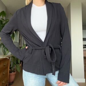 Lululemon Wrap Tie-Up Black Cardigan